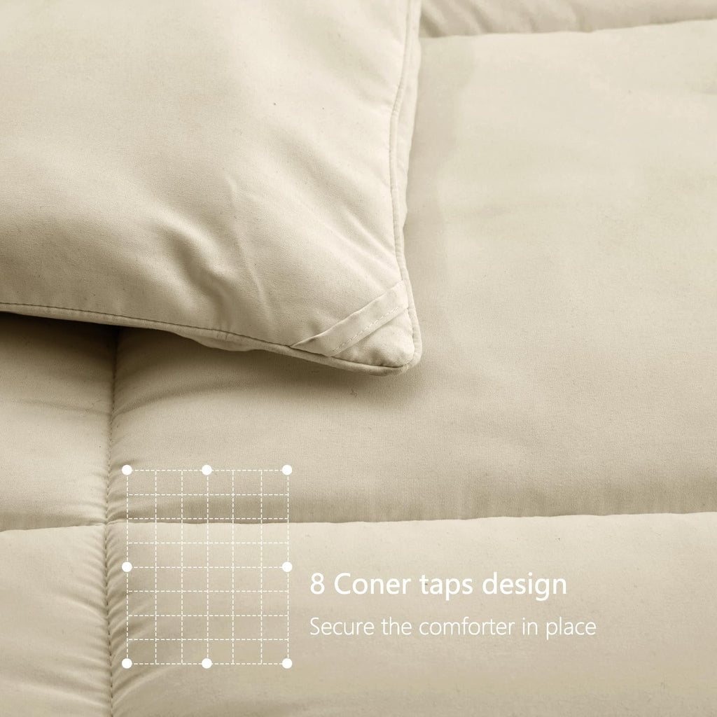 TEXARTIST Comforter Soft Quilted Down Alternative Duvet Insert with Corner Tabs, All Season, 4D Spiral Fiber, Machine Washable