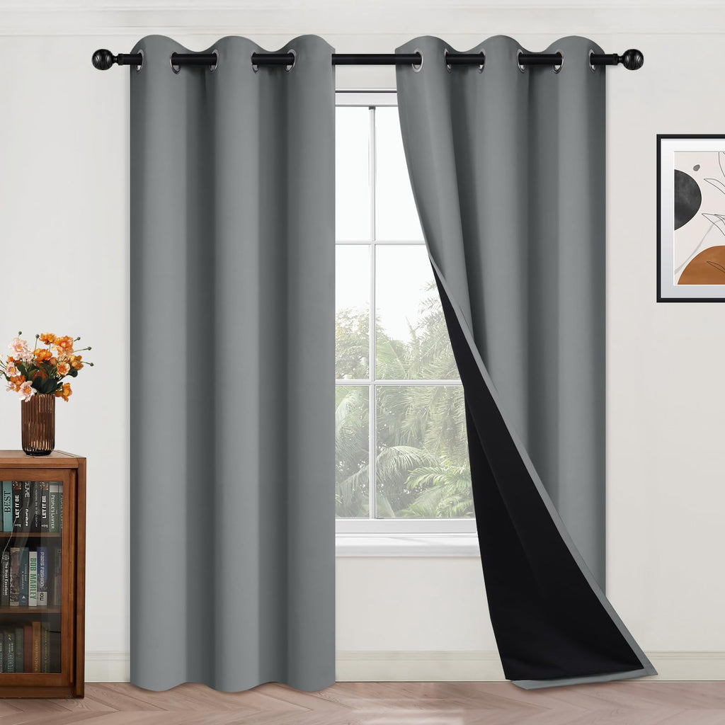 Double-Layer Thermal Blackout Curtain Panels, Pair