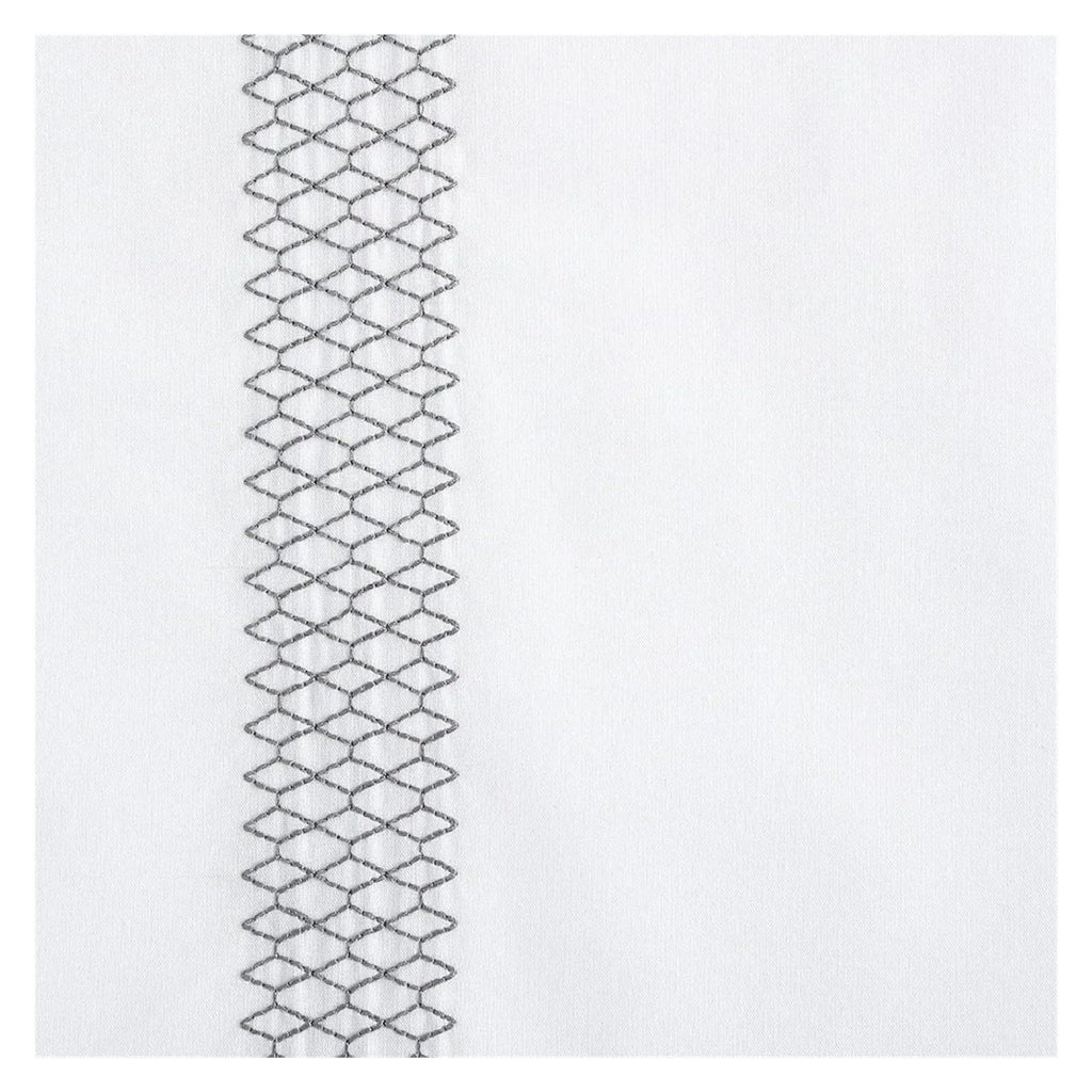 Duvet Cover Set, Designer Cotton Bedding Set, includes Matching Shams with Shams(Lattice Solid White, King) (White Full)