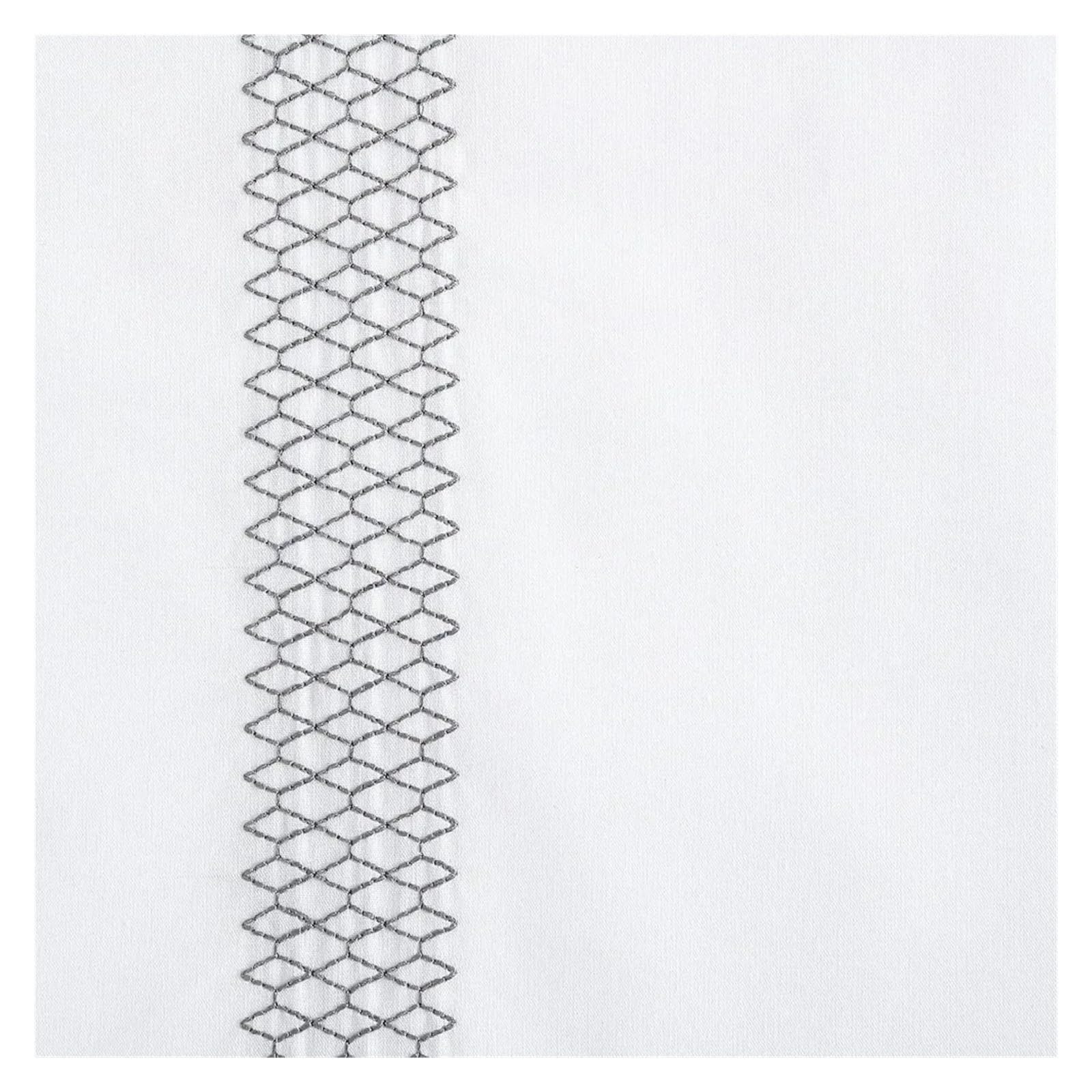 Duvet Cover Set, Designer Cotton Bedding Set, includes Matching Shams with Shams(Lattice Solid White, King) (White Full)