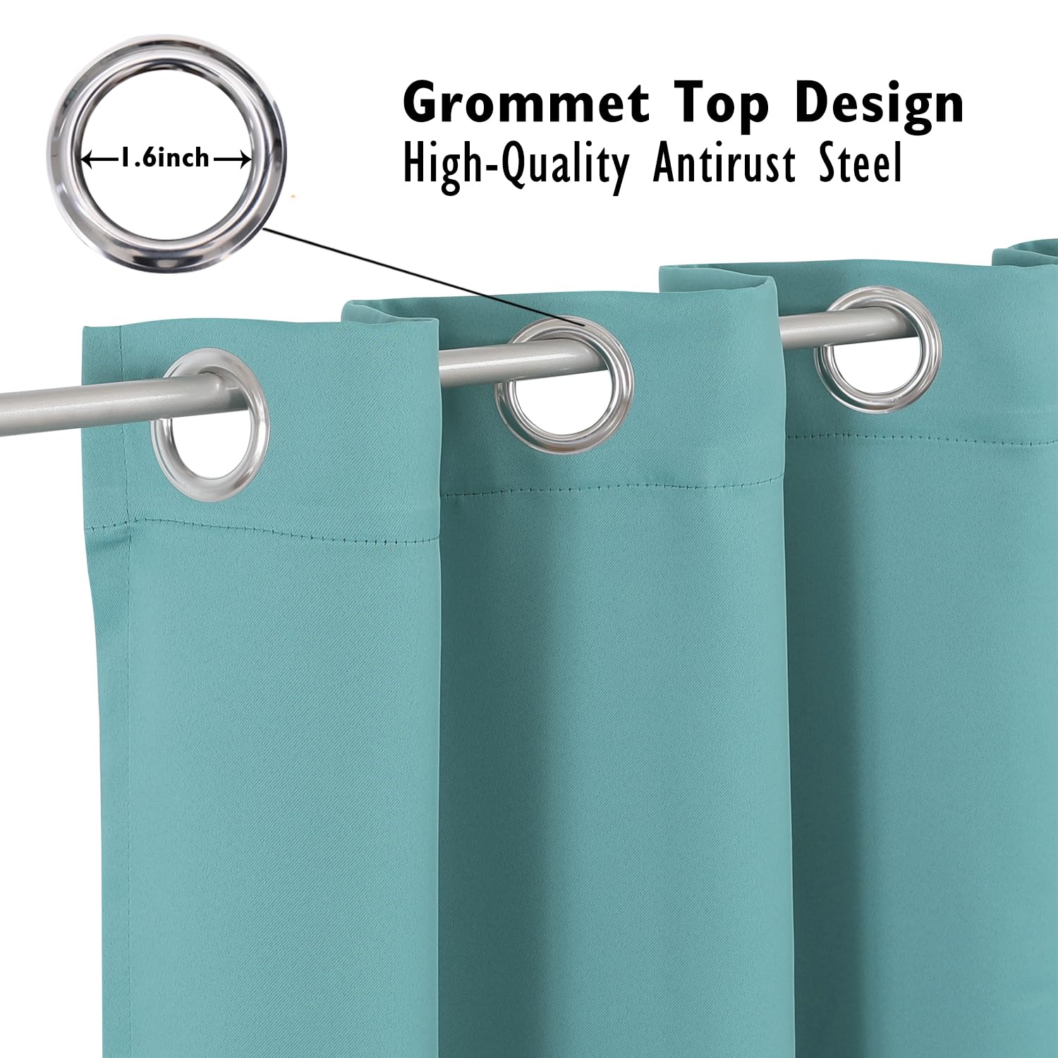 Thermal Insulated Grommet Blackout Curtain Pair