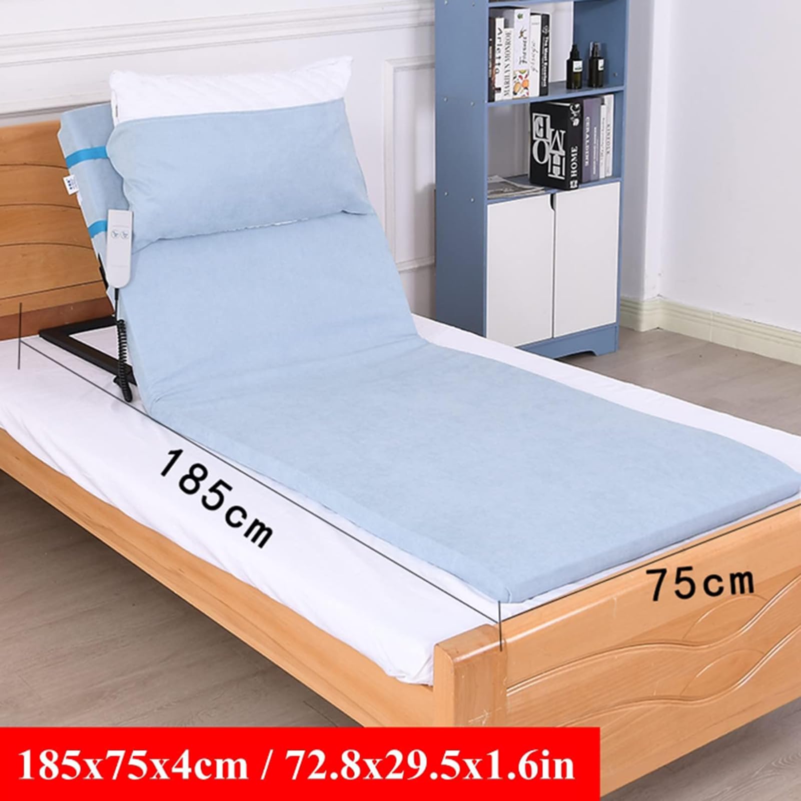 TREEYX Electric Lifting Bed Backrest, Support Pillow Lifter with Electric Pump System for Neck, Head and Lumbar Support, Back Aid for Sit-ups, for Bedroom Reading, Aid for Elderly