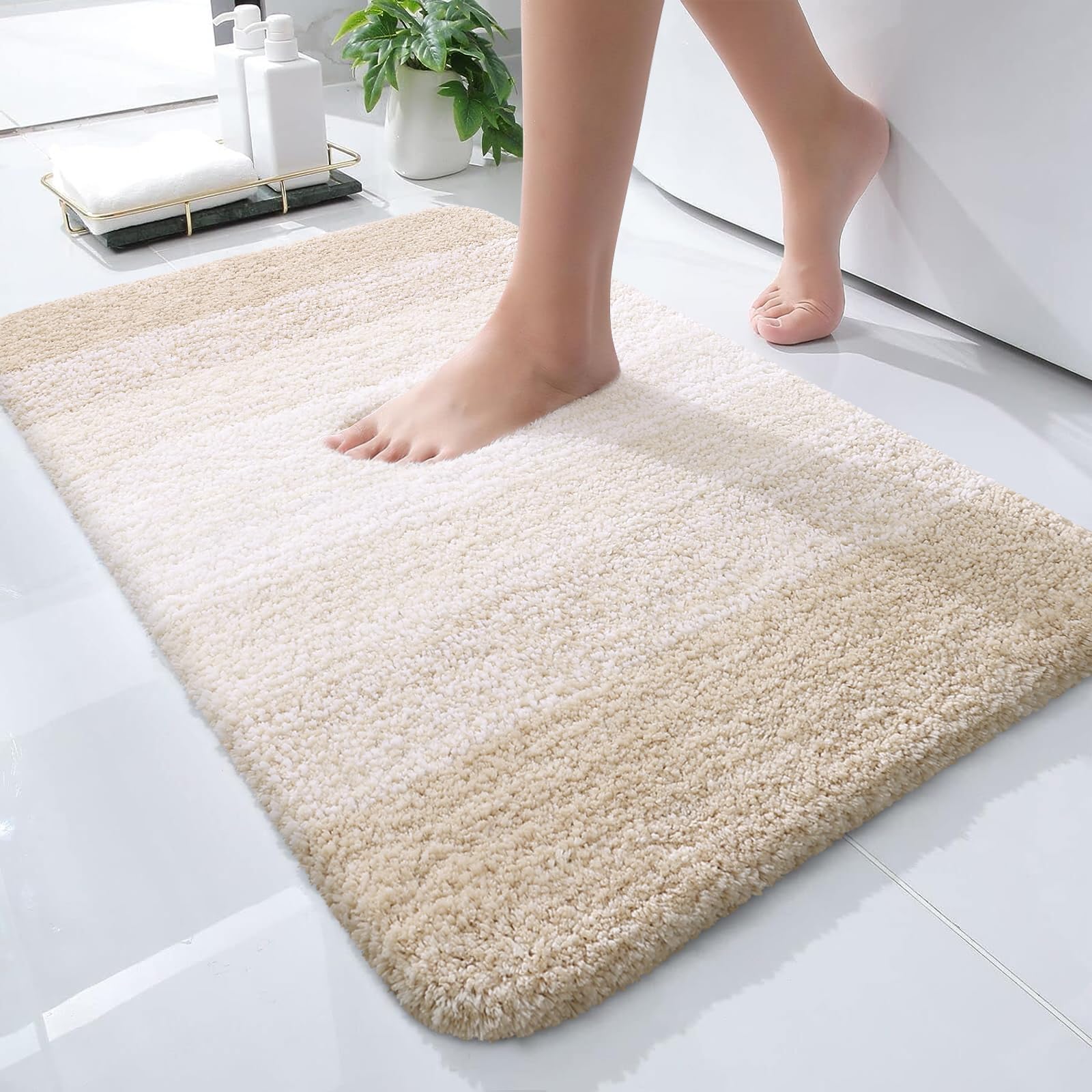 Plush Quick-Dry Absorbent Microfiber Bathroom Mat