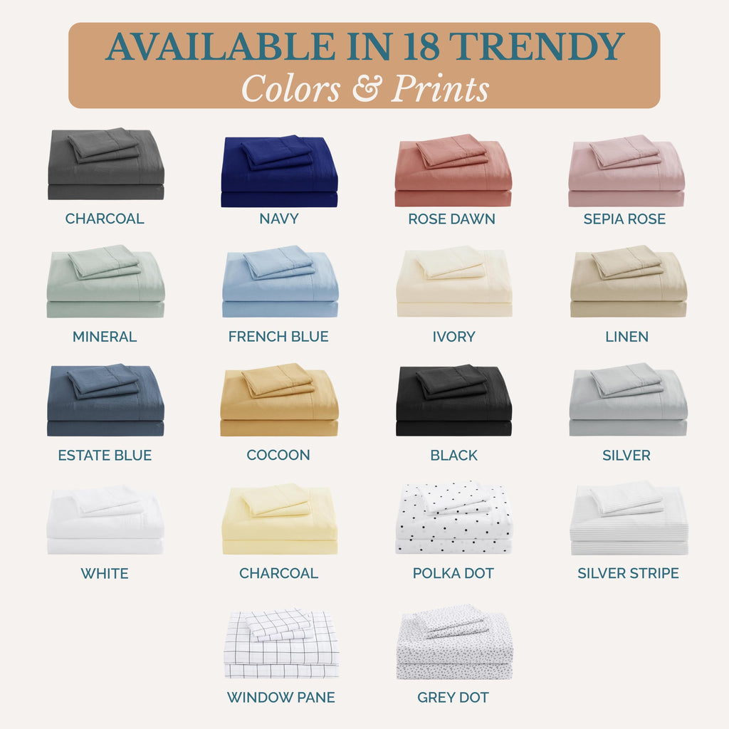 Casa Platino Sheets Set - Ultra Soft & Breathable Bed Sheets Set - Brushed Microfiber - Shrinkage and Fade Resistant – Easy Care Sheets Set with Deep Pockets
