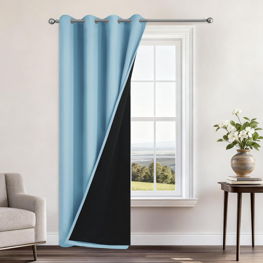Double-Layer Thermal Blackout Curtain Panels, Pair