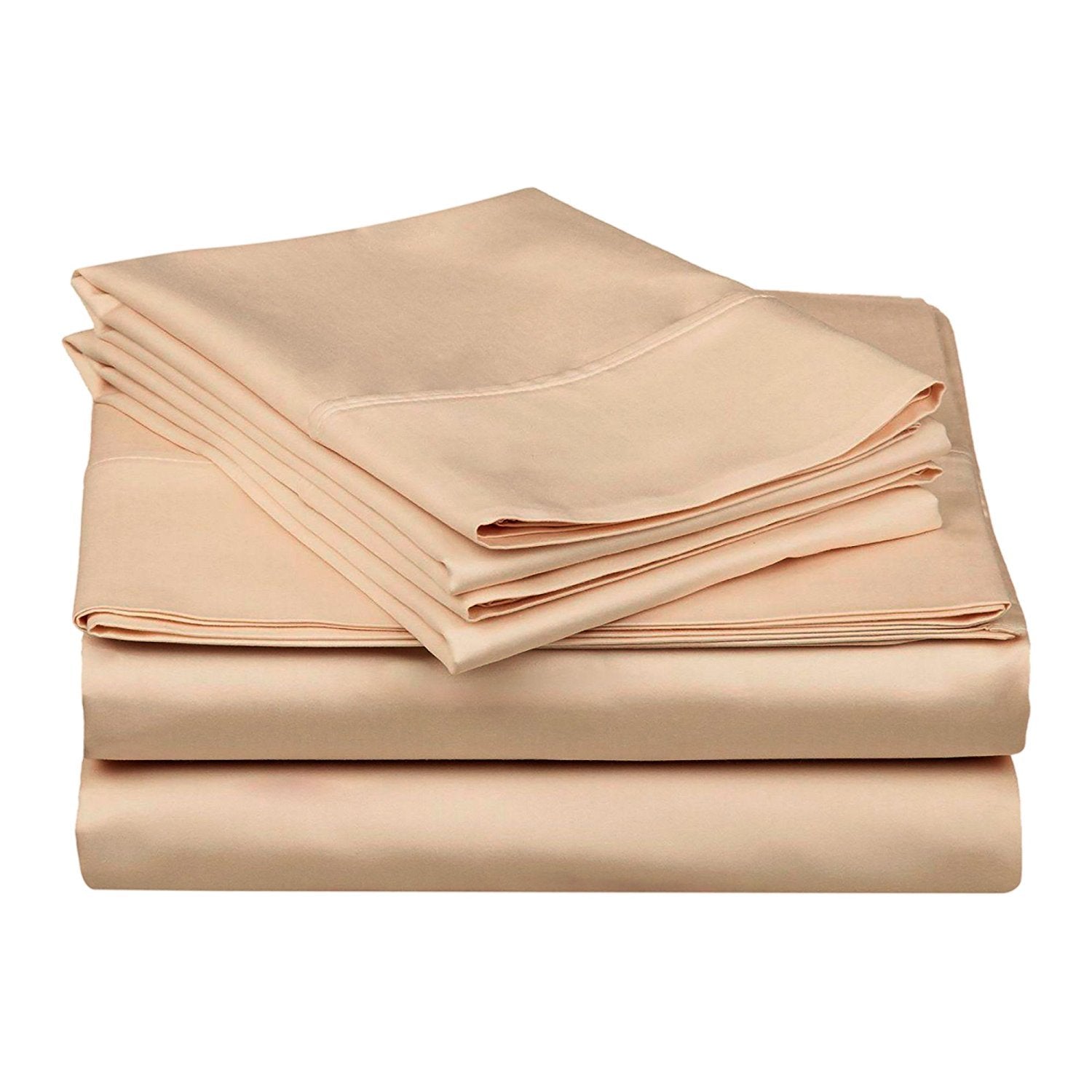 Superior Egyptian Cotton 300 Thread Count Bed Sheet Set, 1 Elastic Deep Pocket Fitted Sheet, 1 Flat Sheet, 2 Pillowcases, Soft Bedding, Luxury Sheets, Sateen Weave