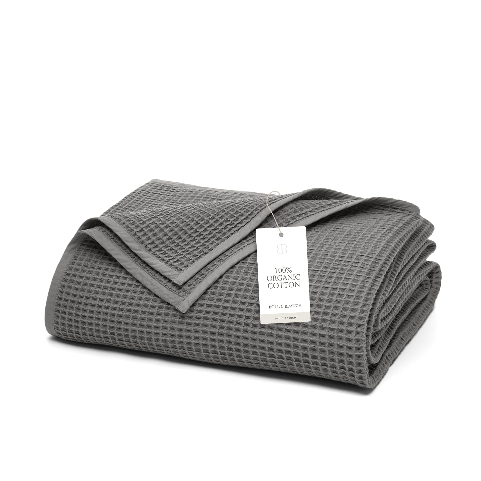 Luxury Organic Cotton Waffle-Weave Bed Blanket