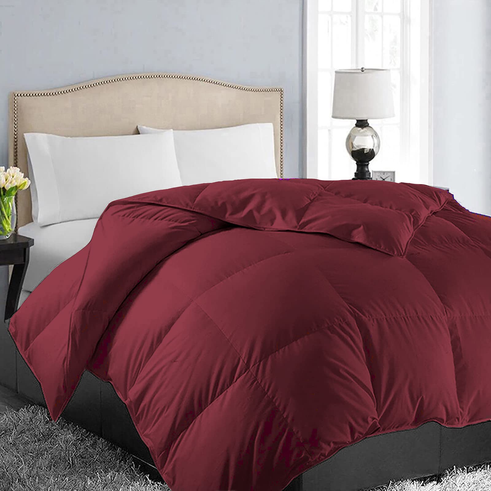 EASELAND Down Alternative Comforter - Quilted Duvet Insert for All Seasons, Soft Lightweight with Corner Tabs, Summer Winter Warm Bedding