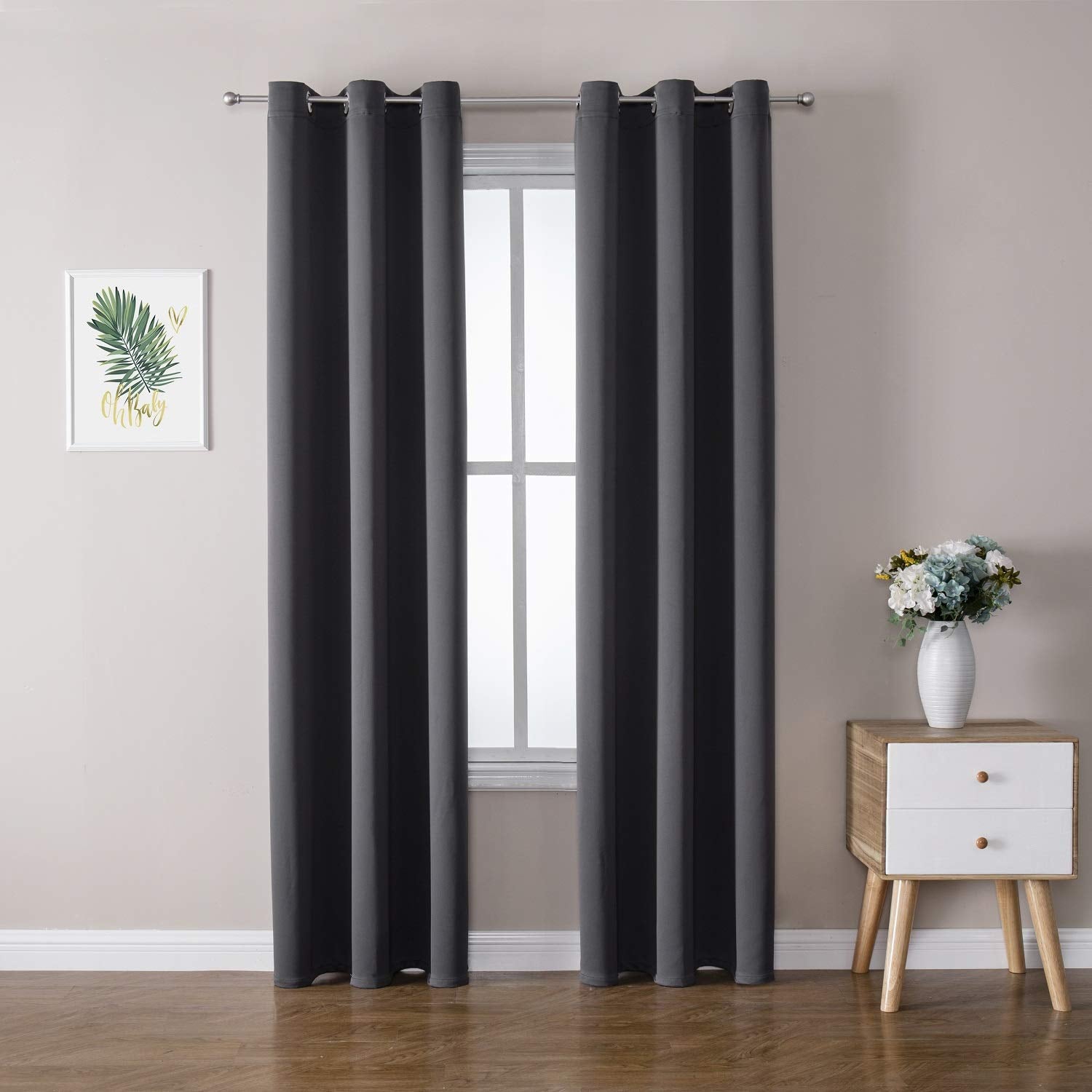 Thermal Insulated Grommet Blackout Curtain Pair