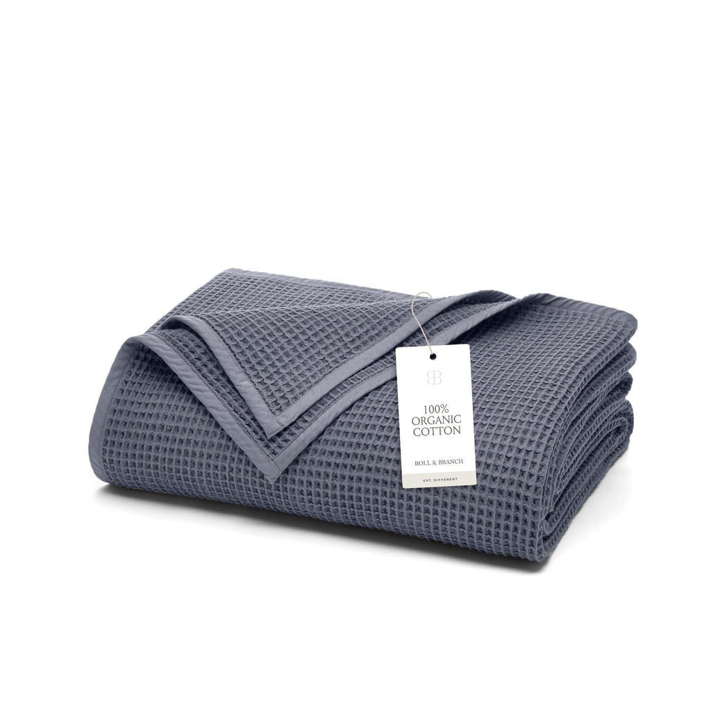 BOLL & BRANCH Waffle Bed Blanket – Luxurious 100% Organic Cotton Bedding