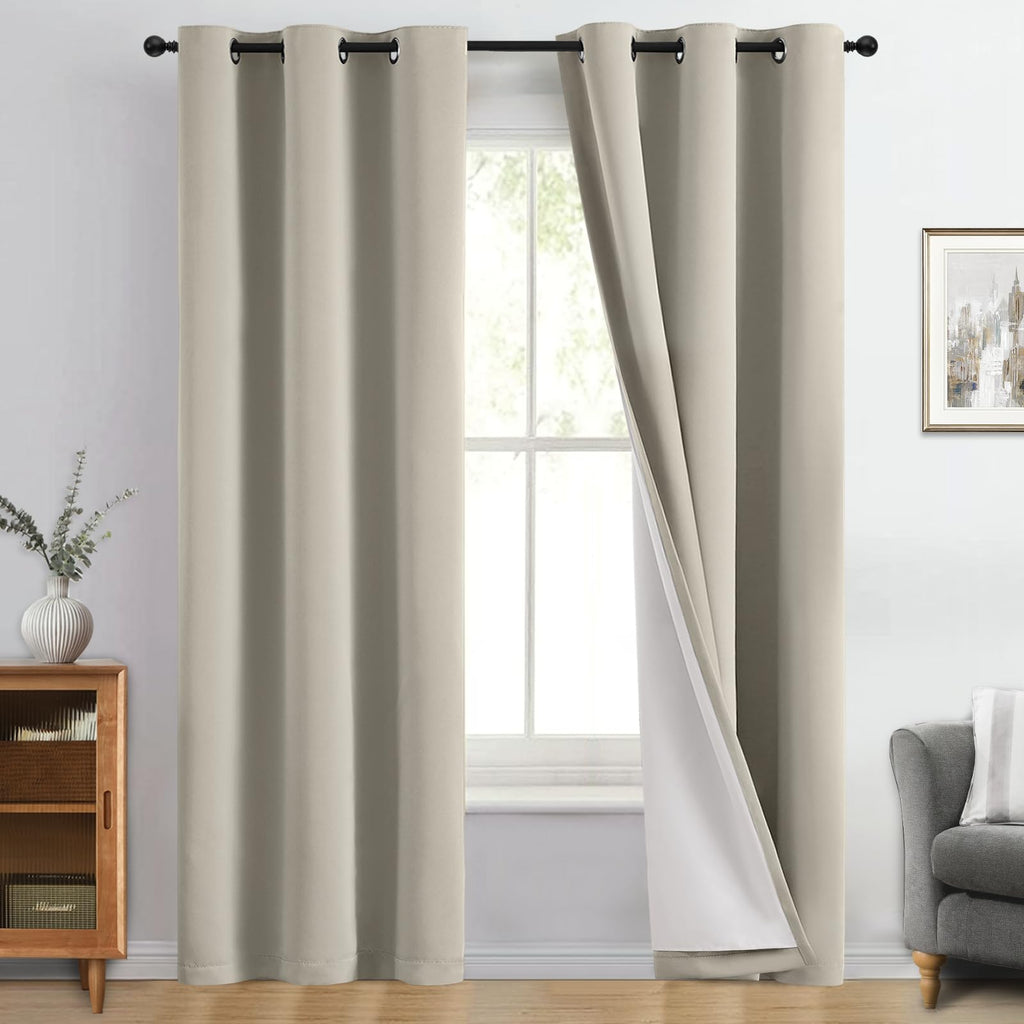 Double-Layer Thermal Blackout Curtain Panels, Pair
