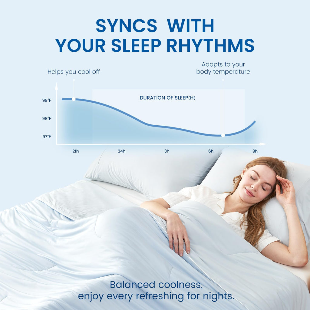 Cozy Bliss Cooling Comforter Twin Size Dual-Sided, Ultra-Soft Cooling Blankets for Hot Sleepers and Night Sweats, Breathable Lightweight Silky Smooth, Dark Grey