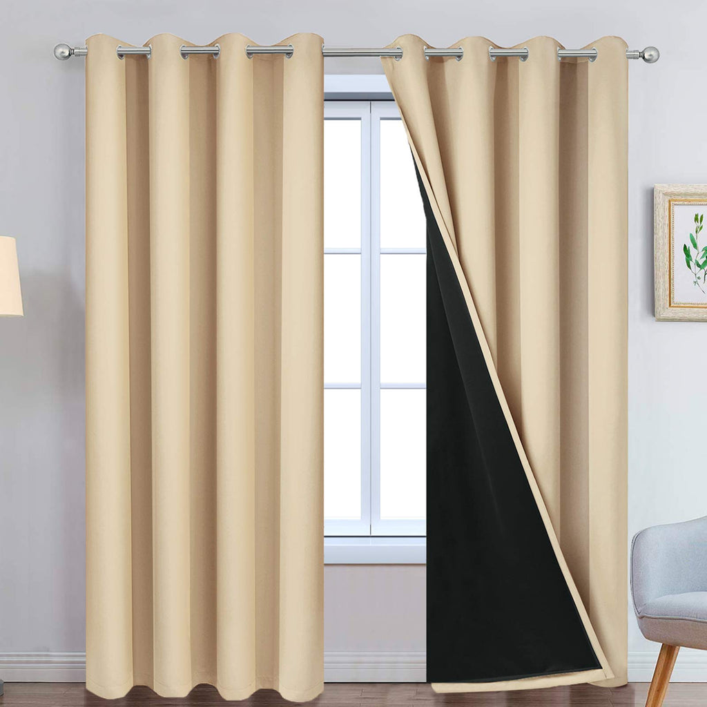 Double-Layer Thermal Blackout Curtain Panels, Pair