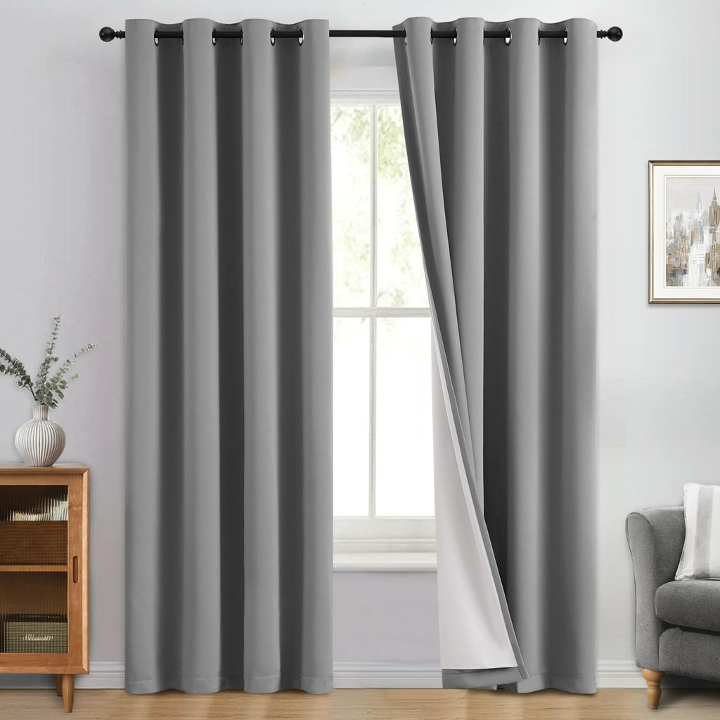Double-Layer Thermal Blackout Curtain Panels, Pair