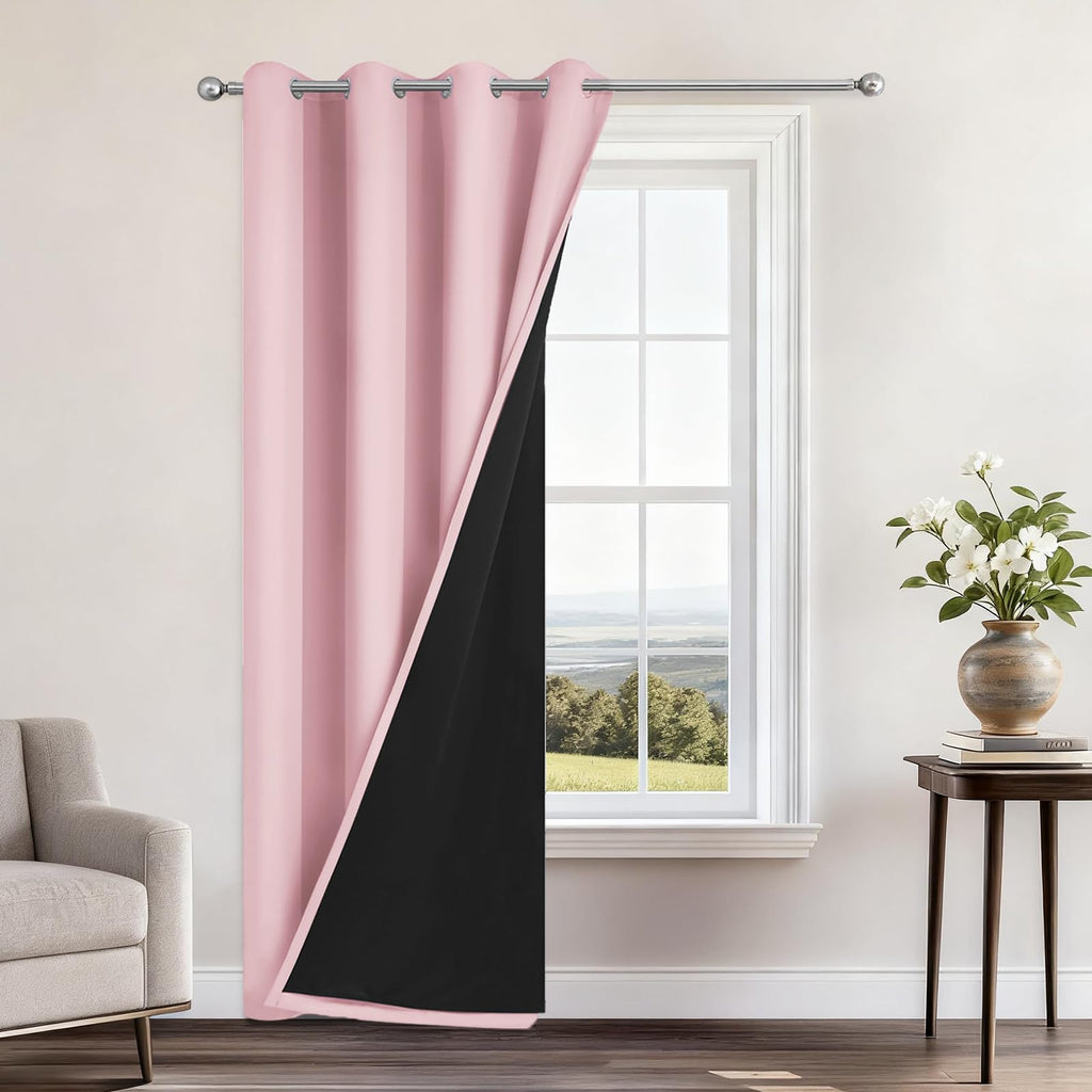 Double-Layer Thermal Blackout Curtain Panels, Pair