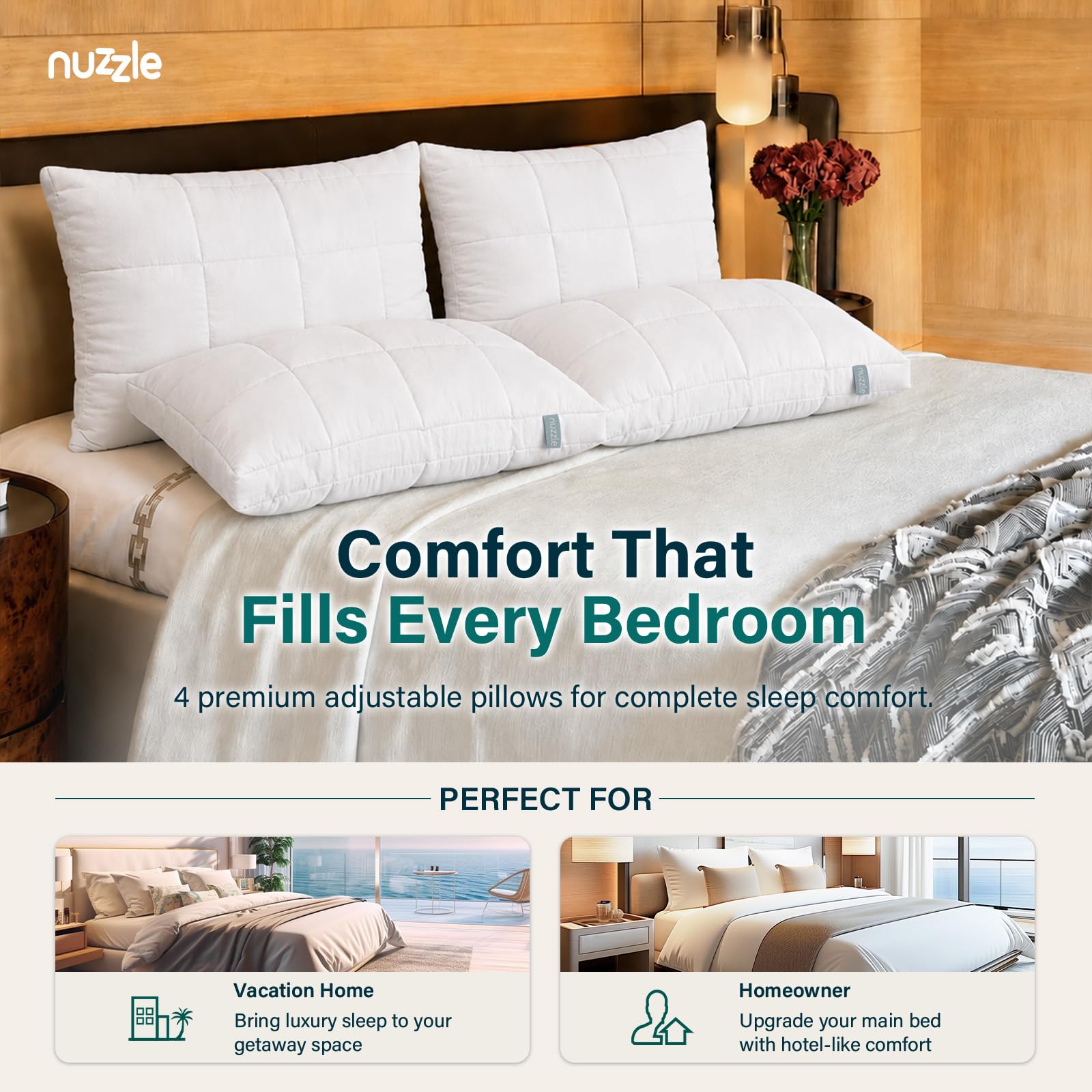 Adjustable Luxury Hotel-Style Neck Support Pillow