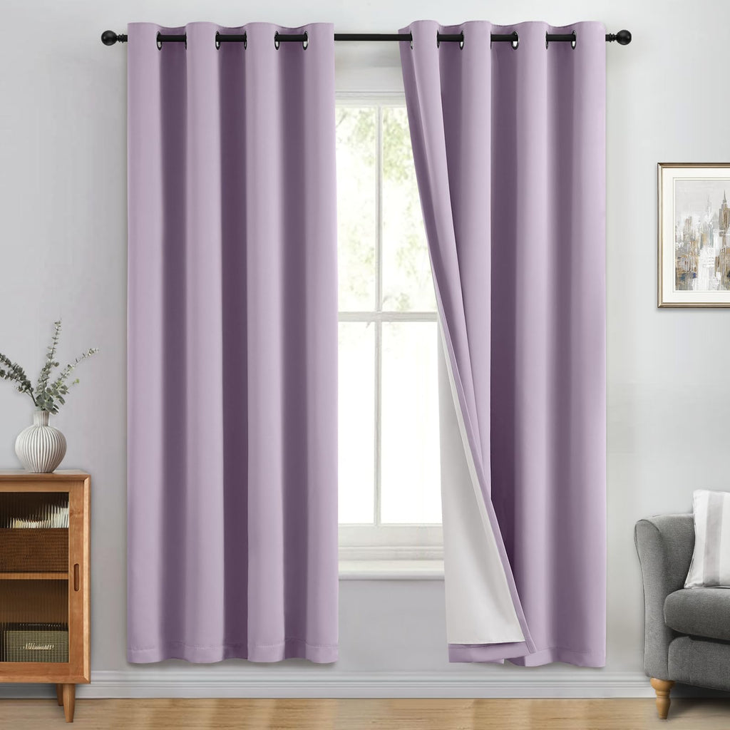 Double-Layer Thermal Blackout Curtain Panels, Pair