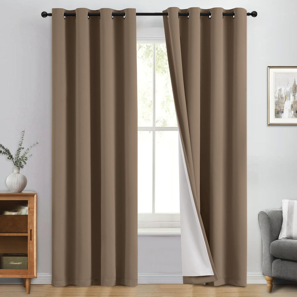 Double-Layer Thermal Blackout Curtain Panels, Pair