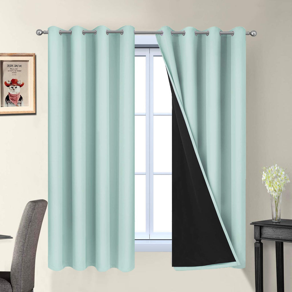Double-Layer Thermal Blackout Curtain Panels, Pair