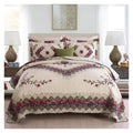 FHGDXCADCX Patchwork Cotton Quilt Set 3PCS Bedspread on The Bed Thicken Quilted Bed Cover King Size Summer Applique Coverlet,All Season Comforter