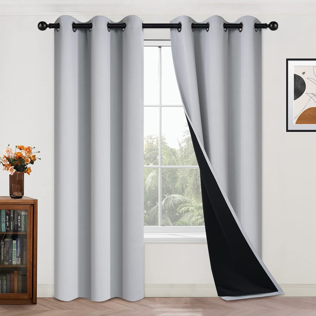 Double-Layer Thermal Blackout Curtain Panels, Pair