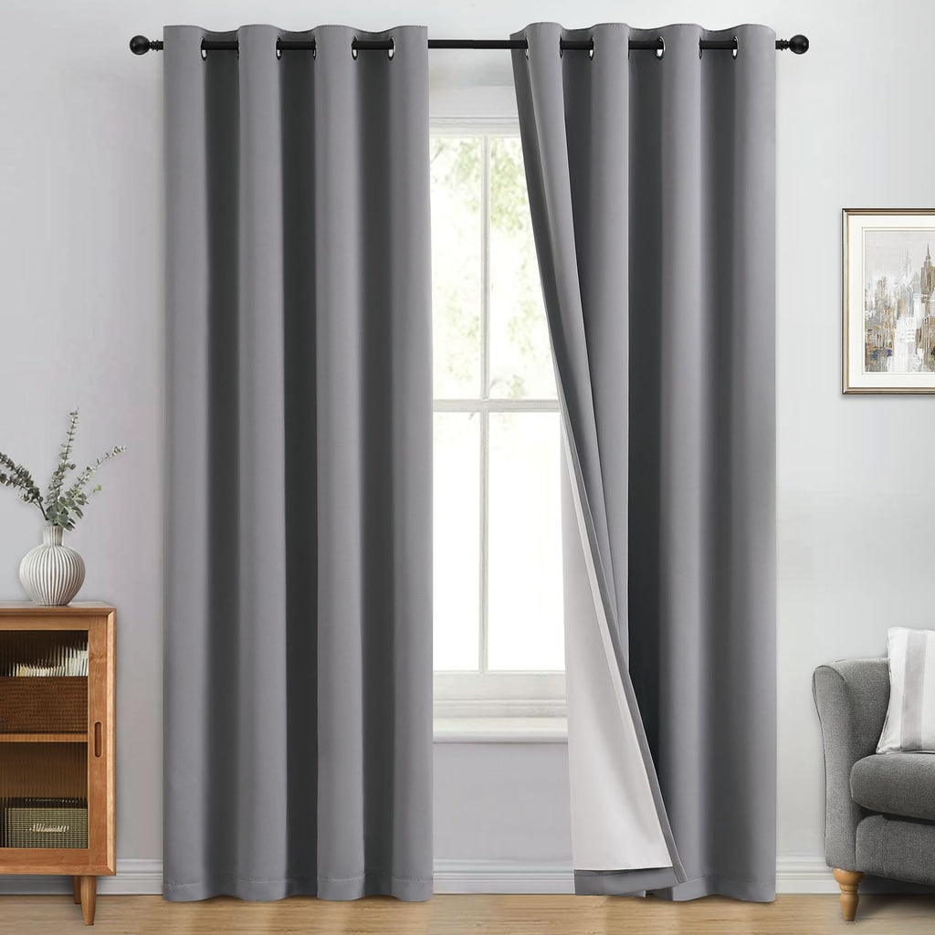 Double-Layer Thermal Blackout Curtain Panels, Pair