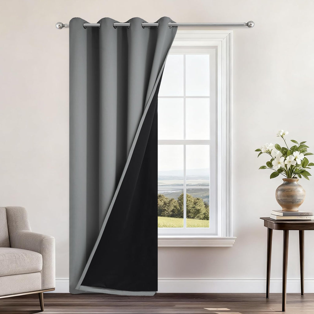 Double-Layer Thermal Blackout Curtain Panels, Pair