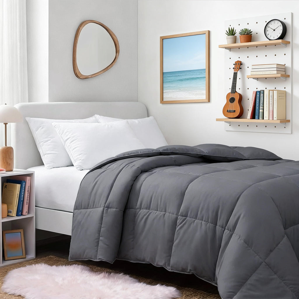 TEXARTIST Comforter Soft Quilted Down Alternative Duvet Insert with Corner Tabs, All Season, 4D Spiral Fiber, Machine Washable