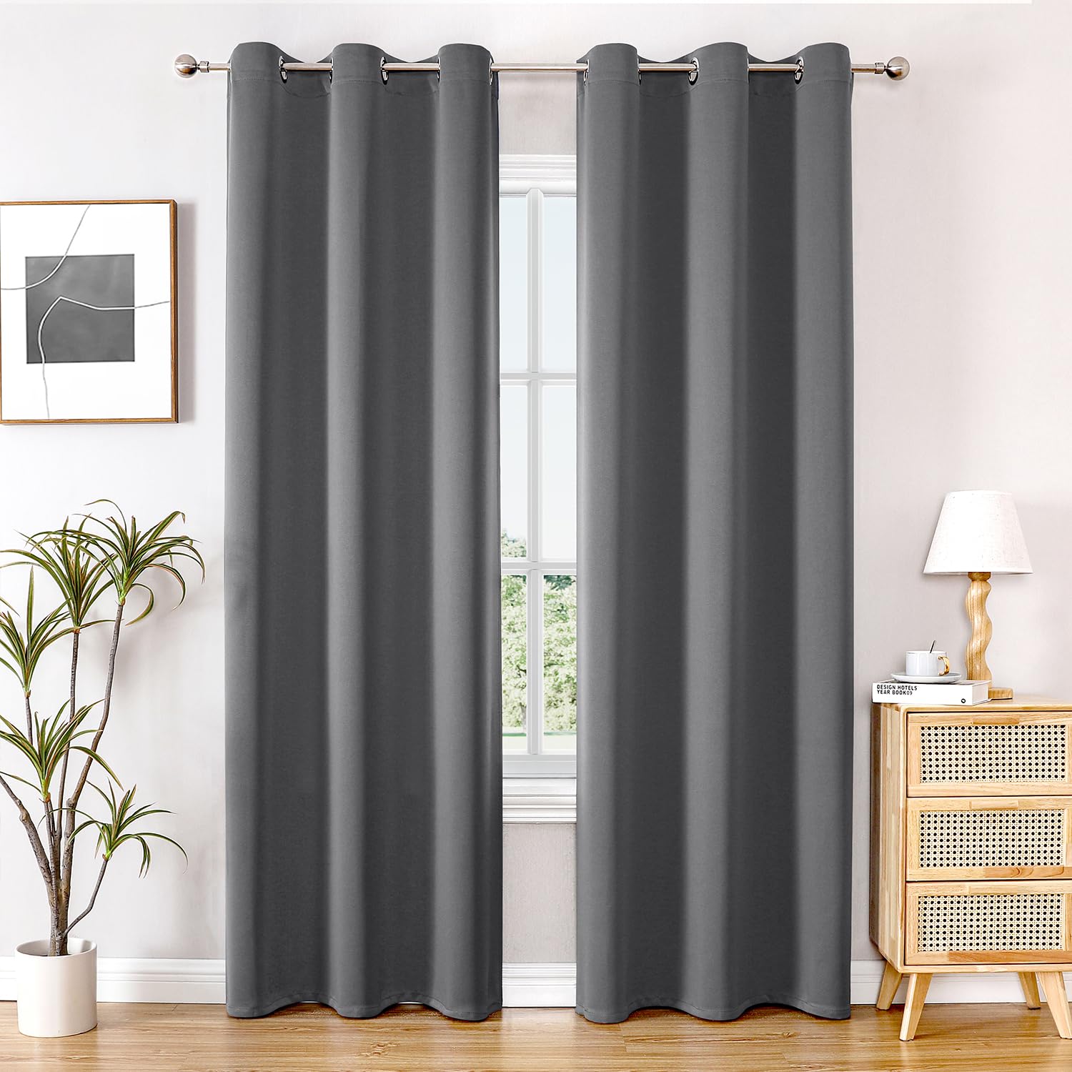 Thermal Insulated Grommet Blackout Curtain Pair