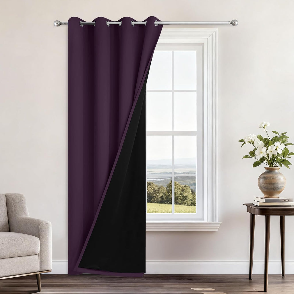 Double-Layer Thermal Blackout Curtain Panels, Pair