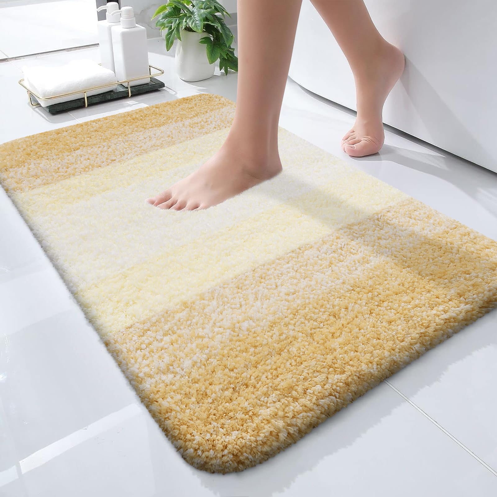 Plush Quick-Dry Absorbent Microfiber Bathroom Mat