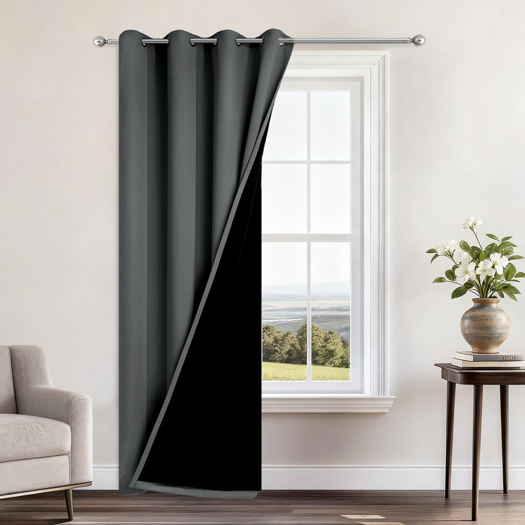 Double-Layer Thermal Blackout Curtain Panels, Pair