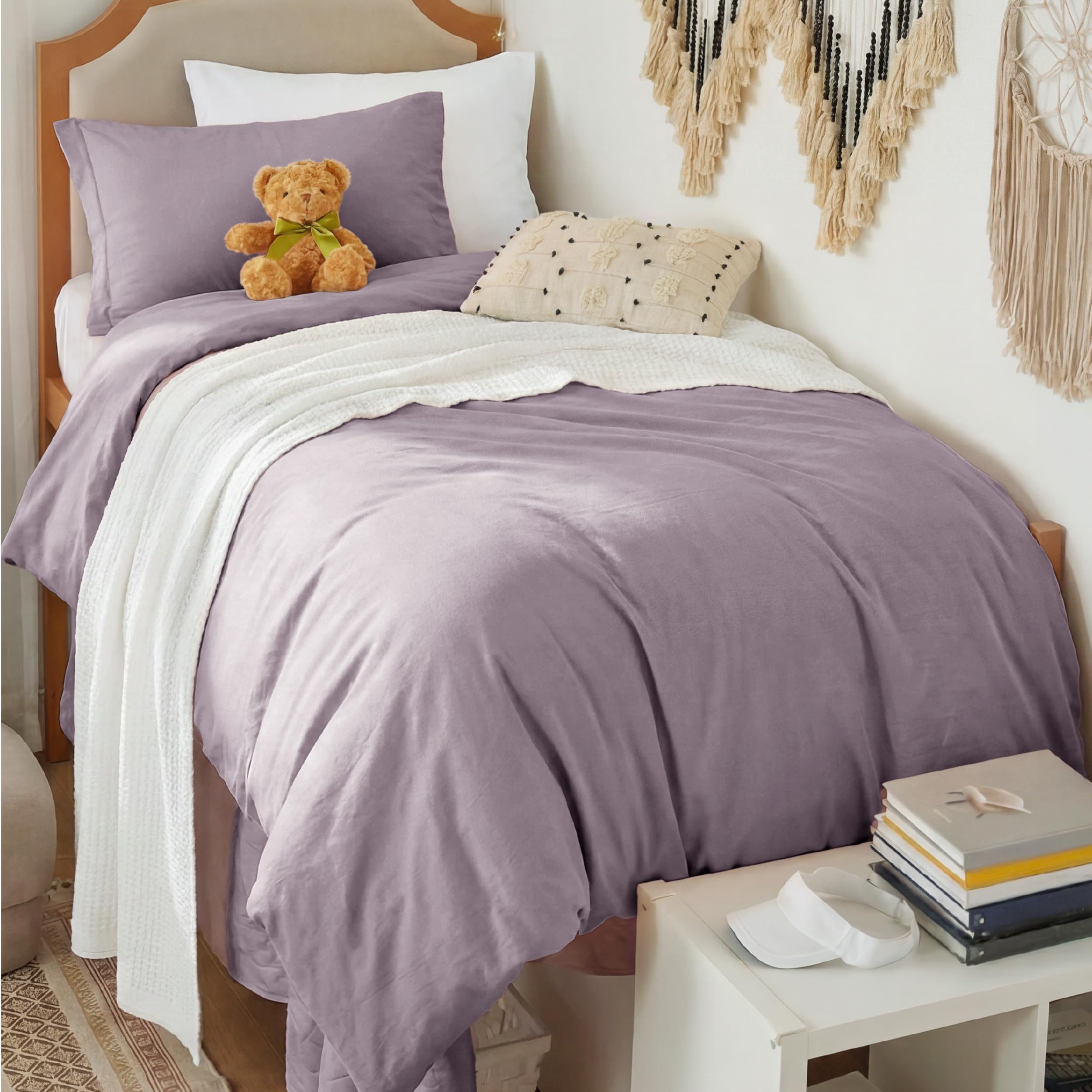 Bedsure Soft Prewashed Duvet Cover Set with Zipper Closure and Pillow Covers, Comforter Not Included