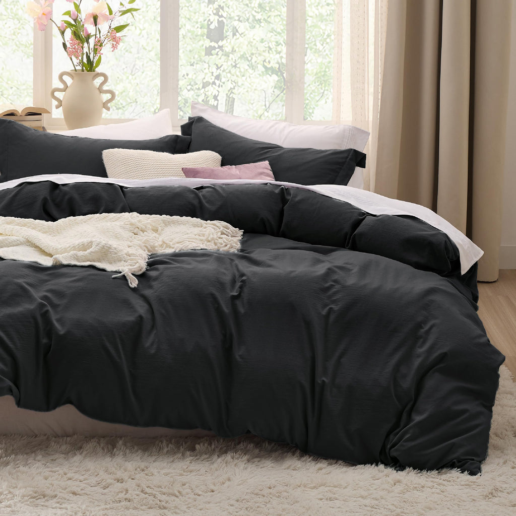 Bedsure Soft Prewashed Duvet Cover Set with Zipper Closure and Pillow Covers, Comforter Not Included