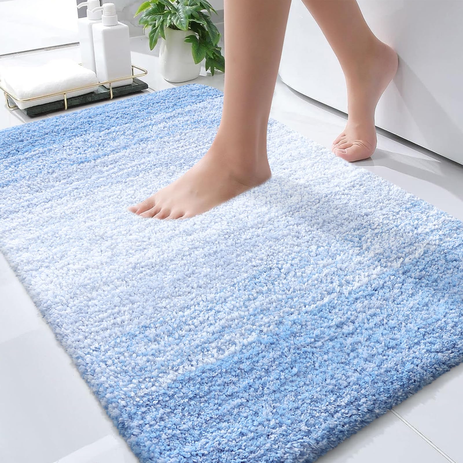 Plush Quick-Dry Absorbent Microfiber Bathroom Mat