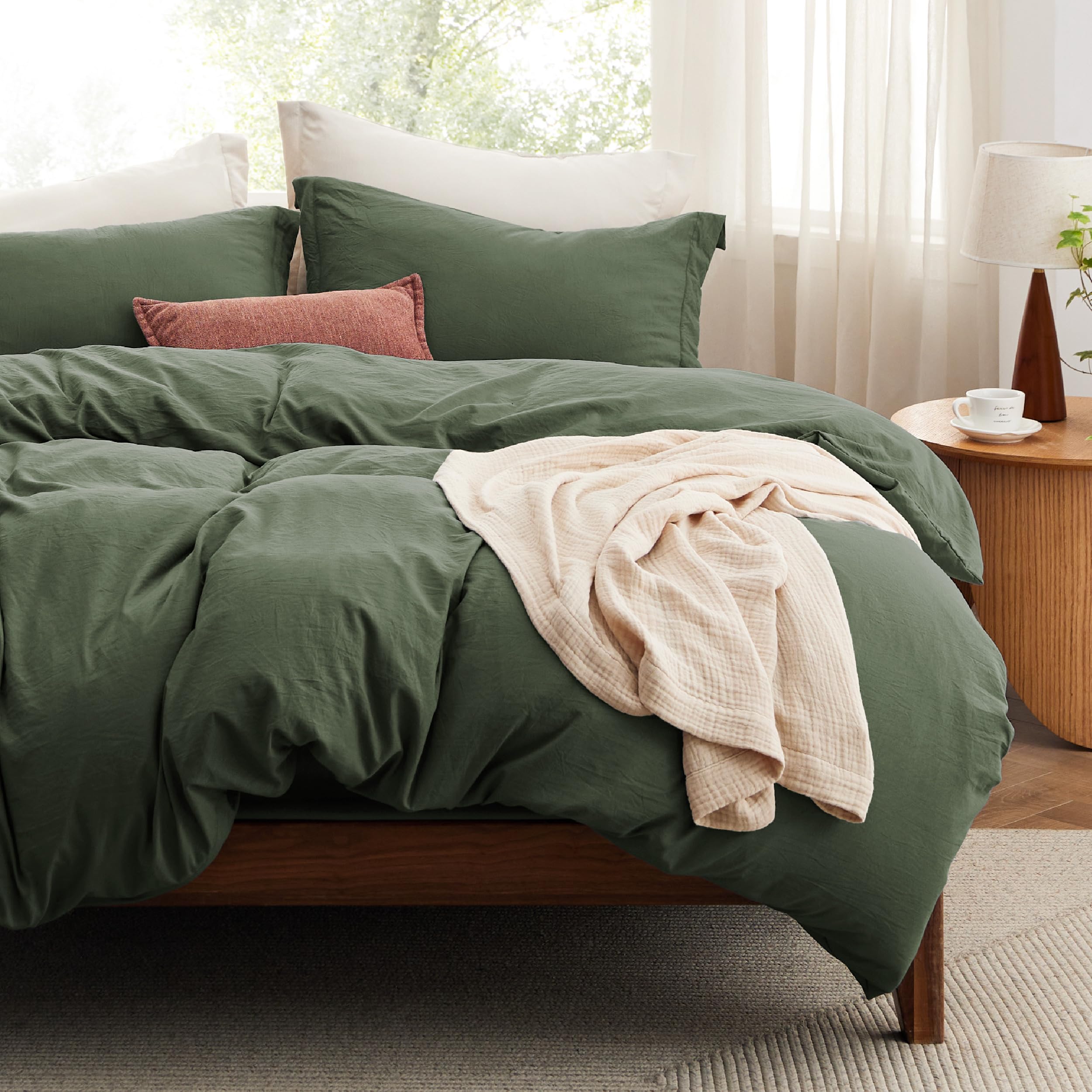 Bedsure Soft Prewashed Duvet Cover Set with Zipper Closure and Pillow Covers, Comforter Not Included