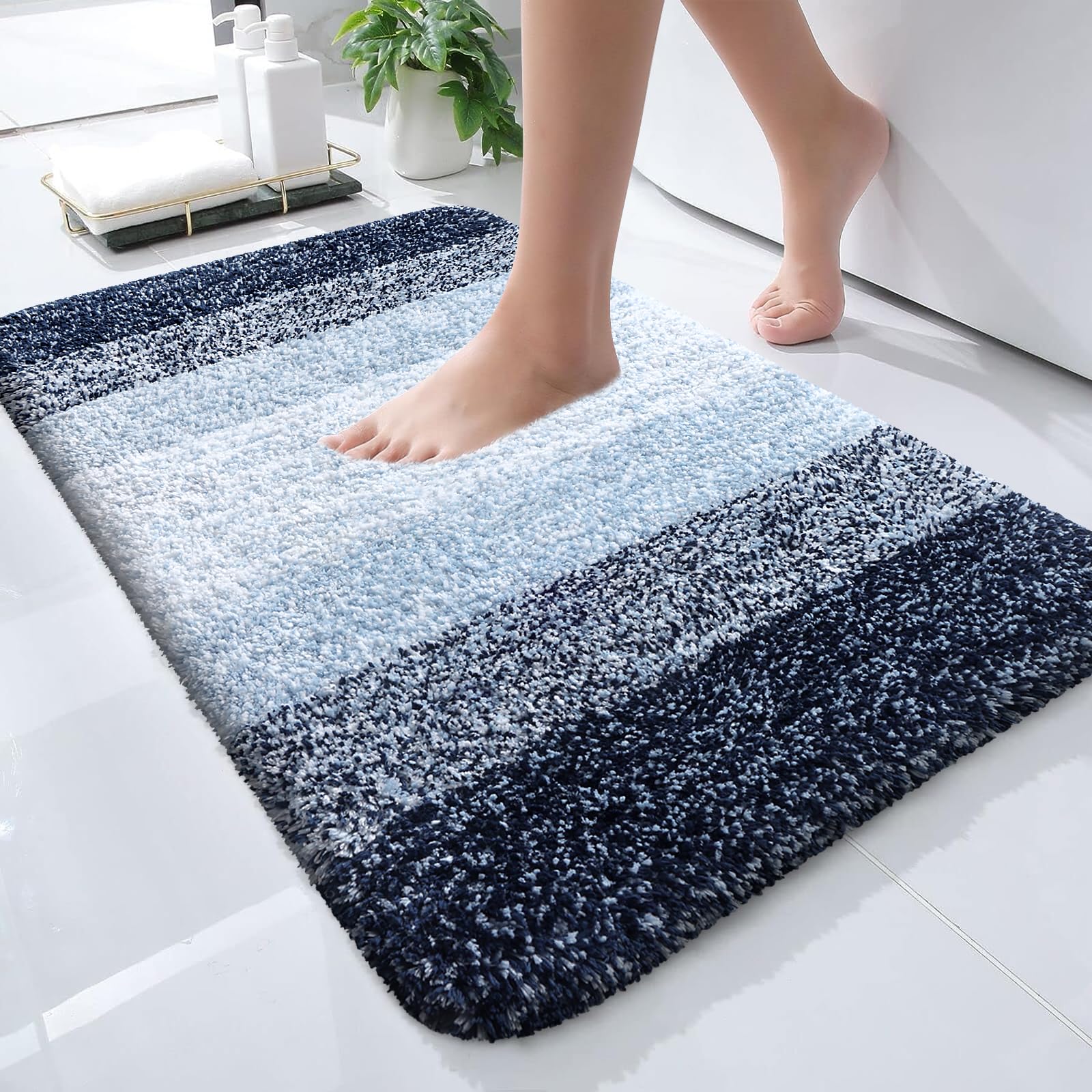 Plush Quick-Dry Absorbent Microfiber Bathroom Mat