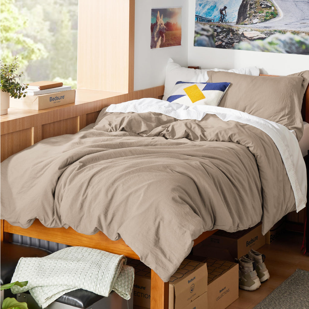 Bedsure Soft Prewashed Duvet Cover Set with Zipper Closure and Pillow Covers, Comforter Not Included