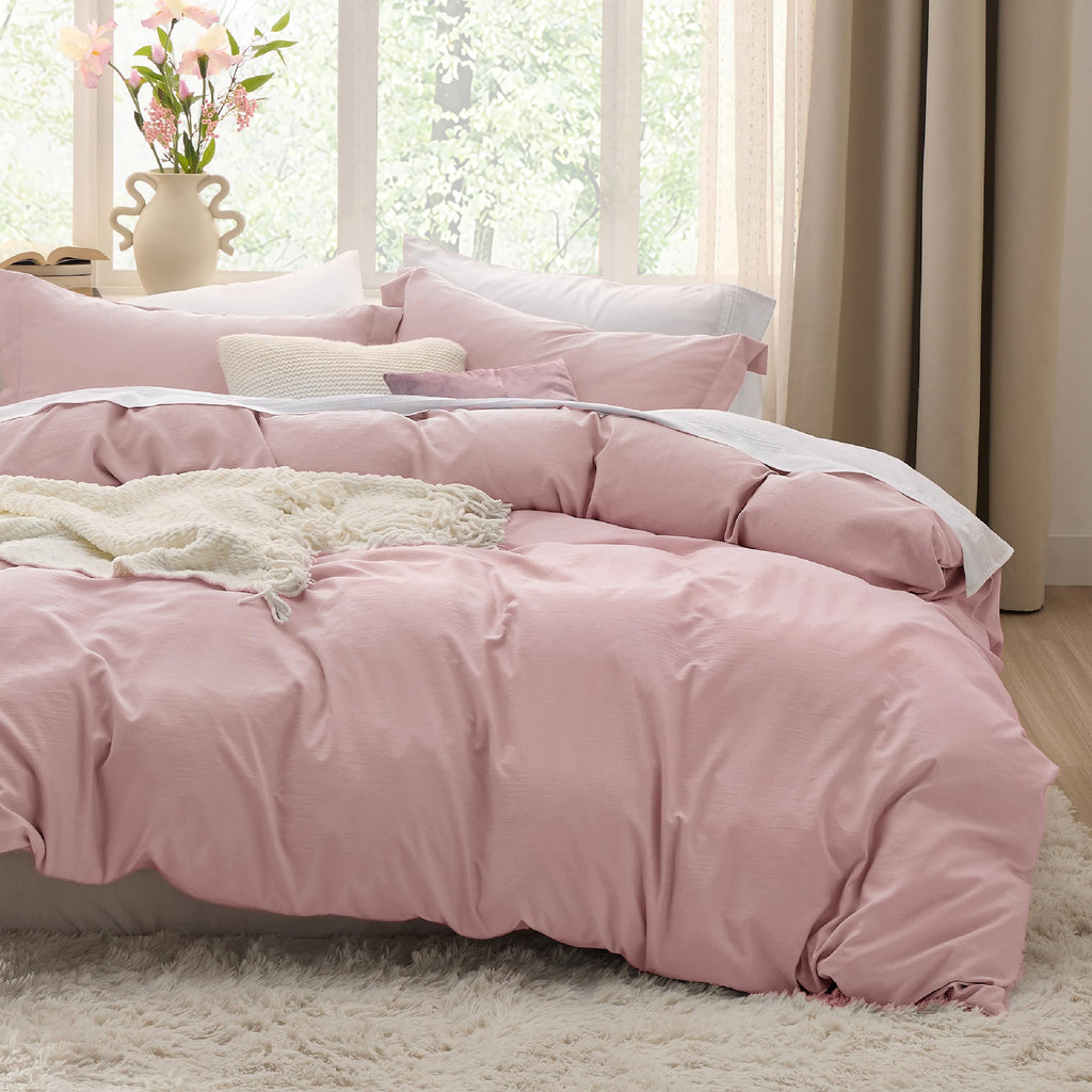 Bedsure Soft Prewashed Duvet Cover Set with Zipper Closure and Pillow Covers, Comforter Not Included