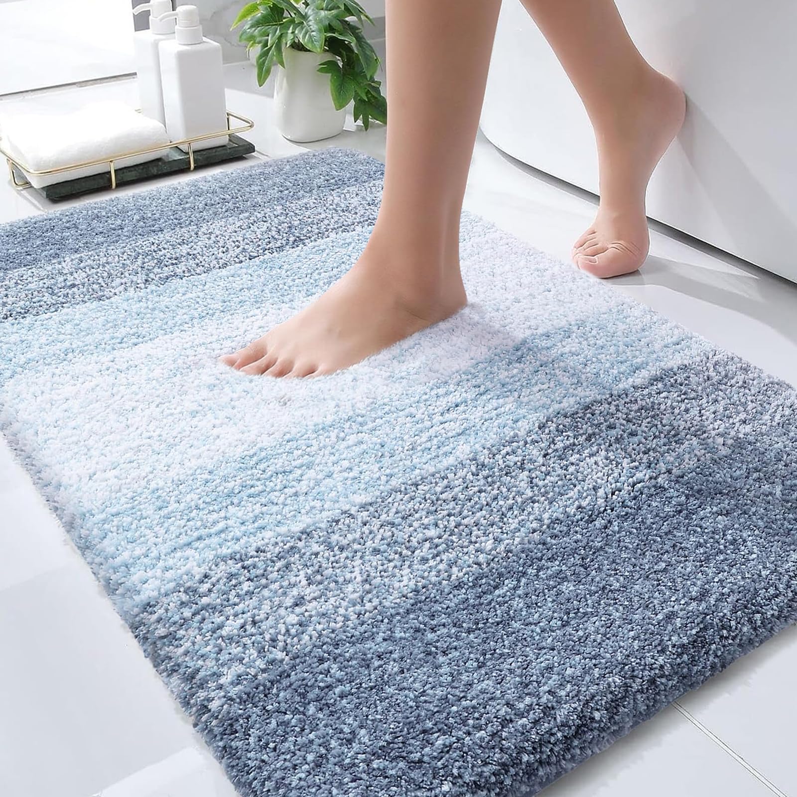Plush Quick-Dry Absorbent Microfiber Bathroom Mat
