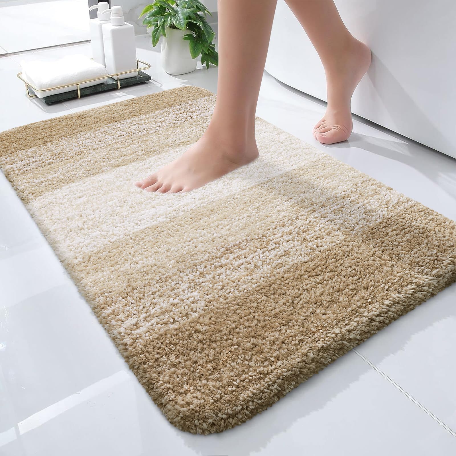 Plush Quick-Dry Absorbent Microfiber Bathroom Mat