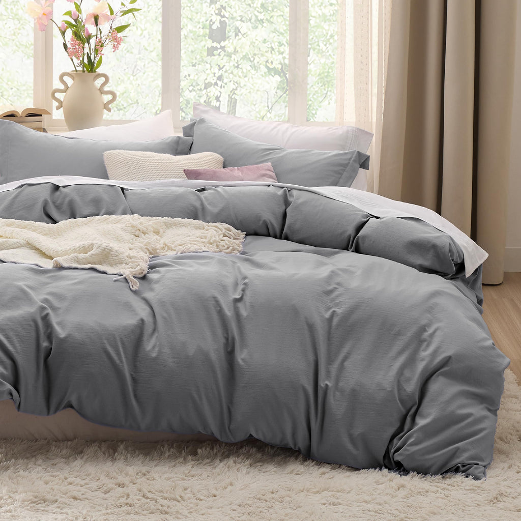 Bedsure Soft Prewashed Duvet Cover Set with Zipper Closure and Pillow Covers, Comforter Not Included