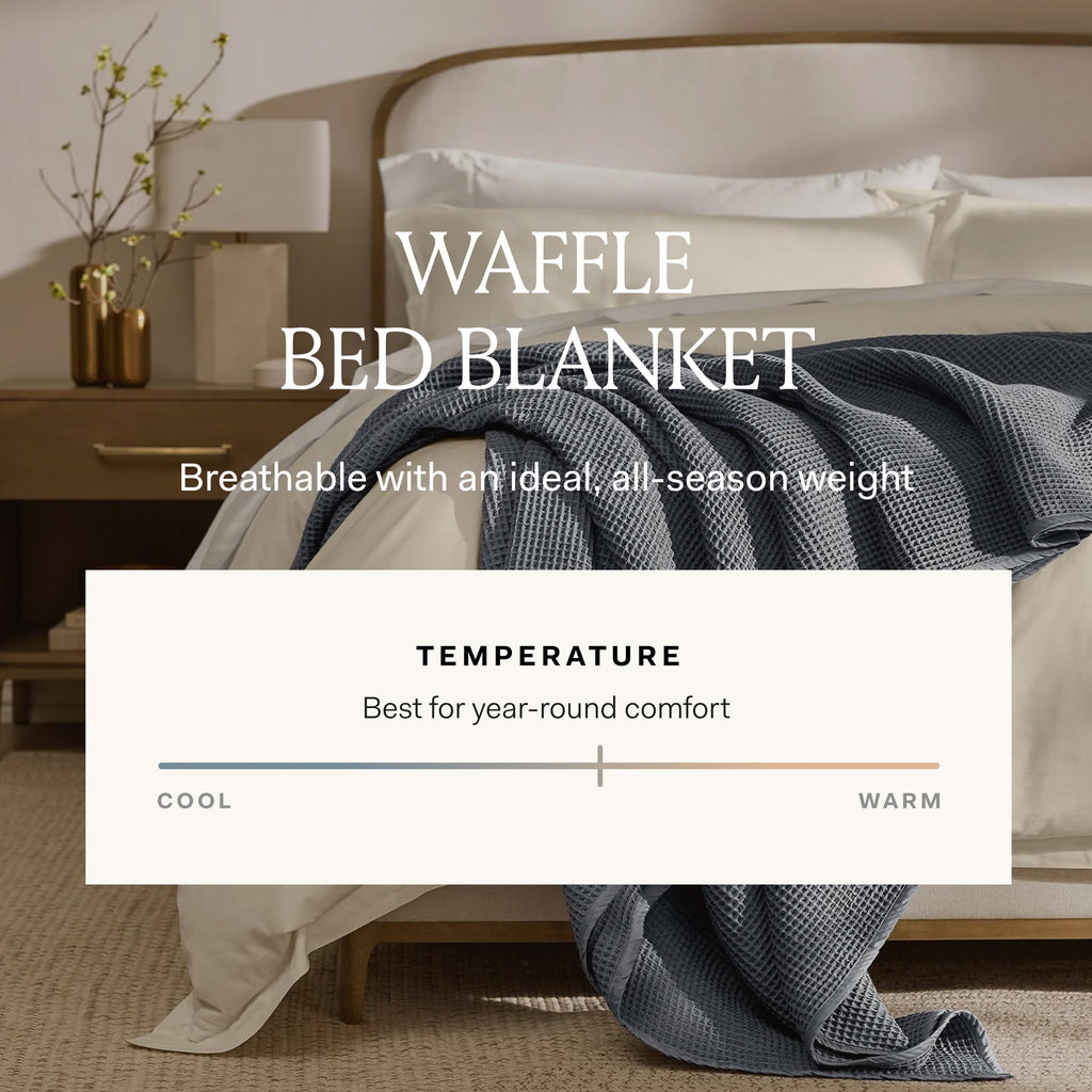 BOLL & BRANCH Waffle Bed Blanket – Luxurious 100% Organic Cotton Bedding
