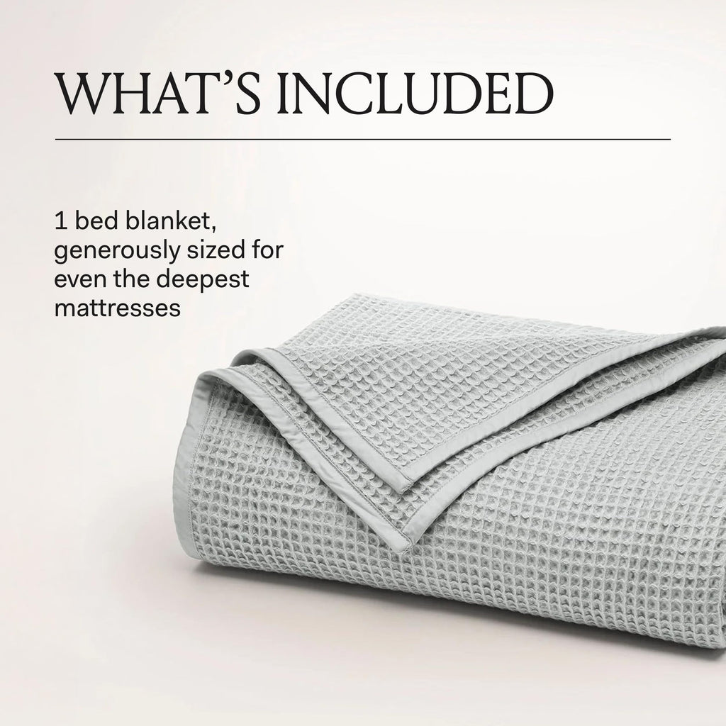 BOLL & BRANCH Waffle Bed Blanket – Luxurious 100% Organic Cotton Bedding