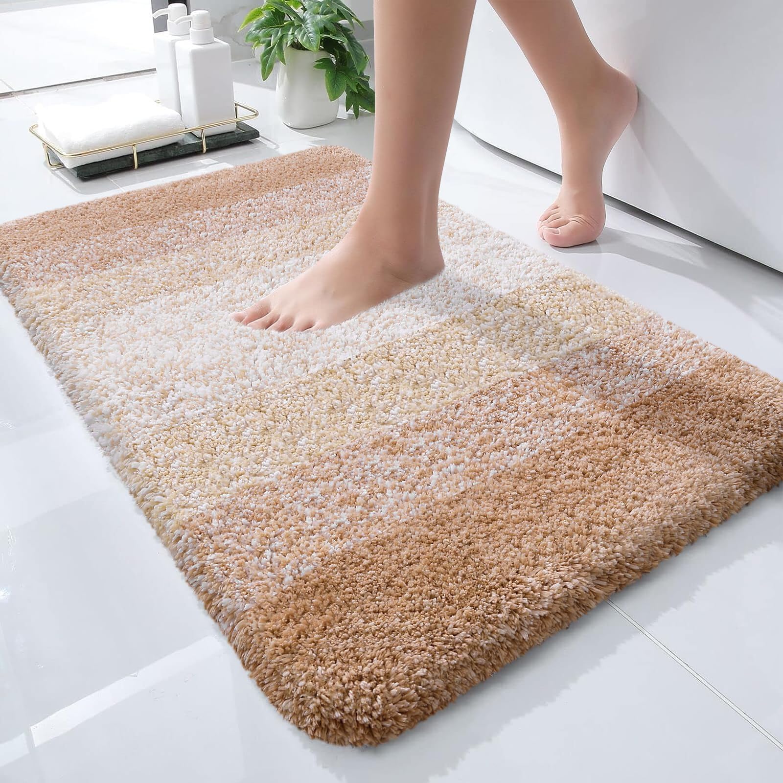 Plush Quick-Dry Absorbent Microfiber Bathroom Mat