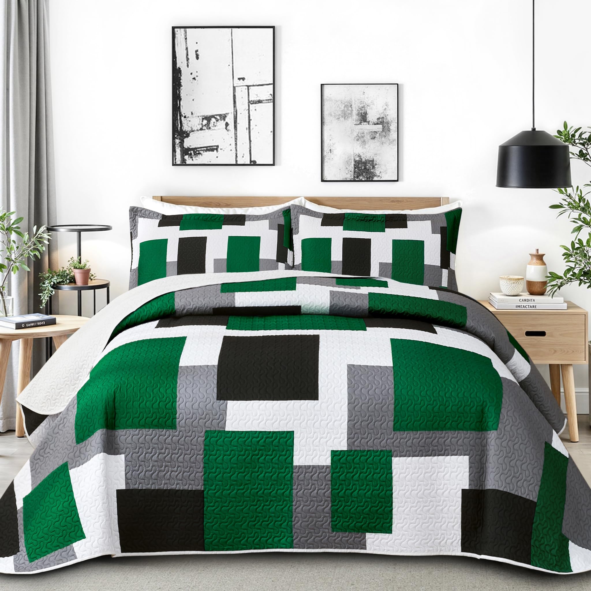 Modern Geometric Abstract Bedding Set, 3 Pieces