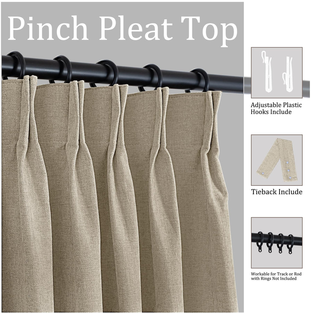 Pinch-Pleated Chenille Total Blackout Curtain Panel