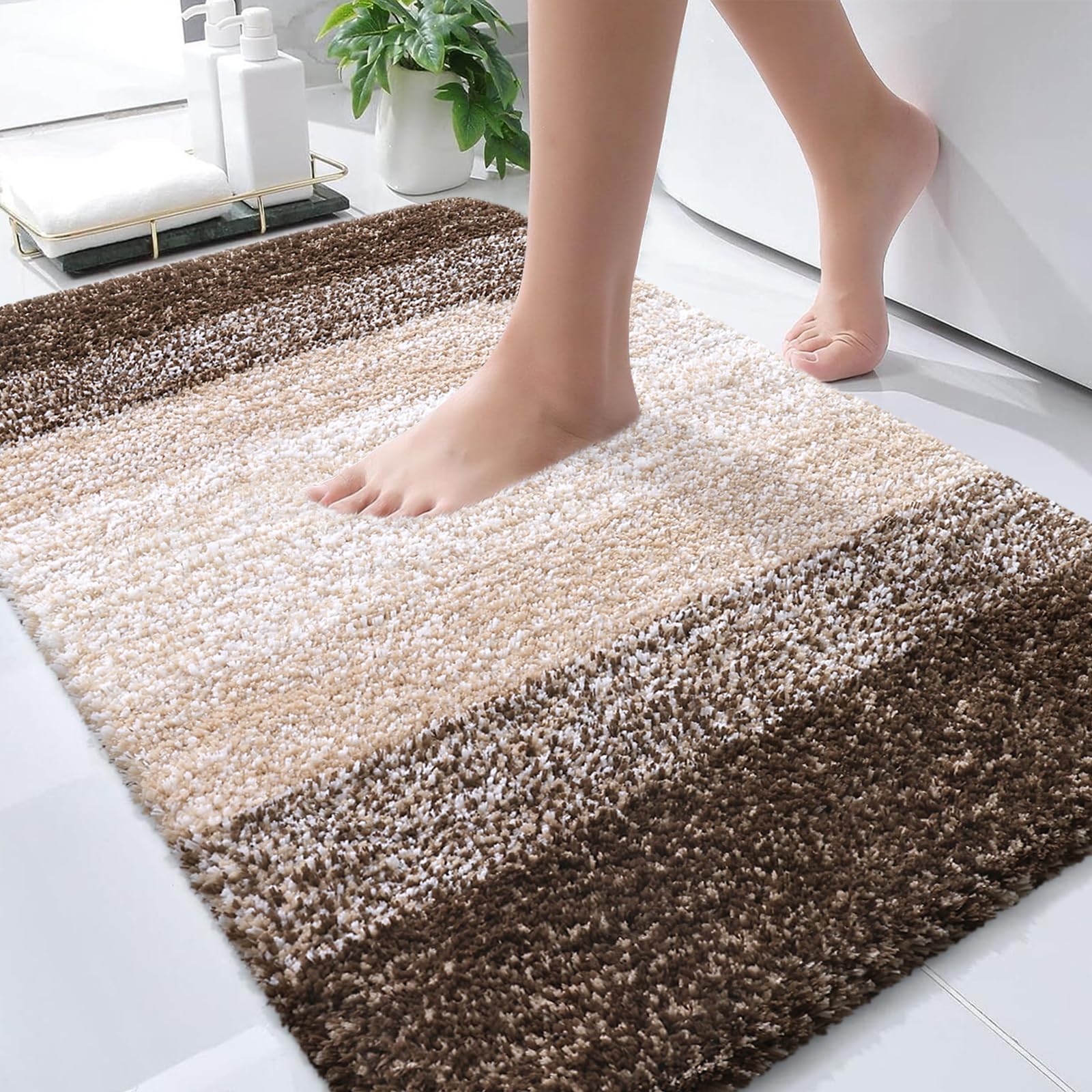 Plush Quick-Dry Absorbent Microfiber Bathroom Mat