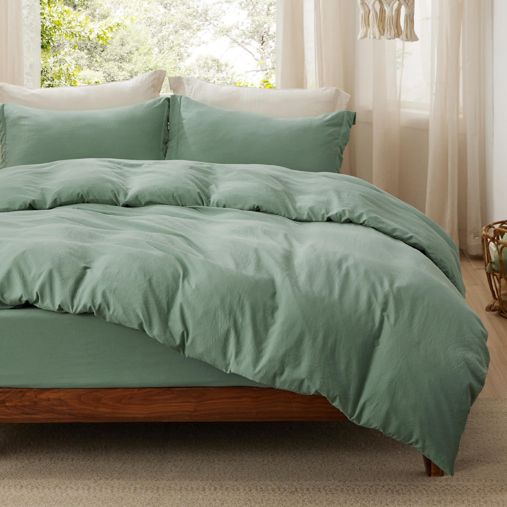 Bedsure Soft Prewashed Duvet Cover Set with Zipper Closure and Pillow Covers, Comforter Not Included