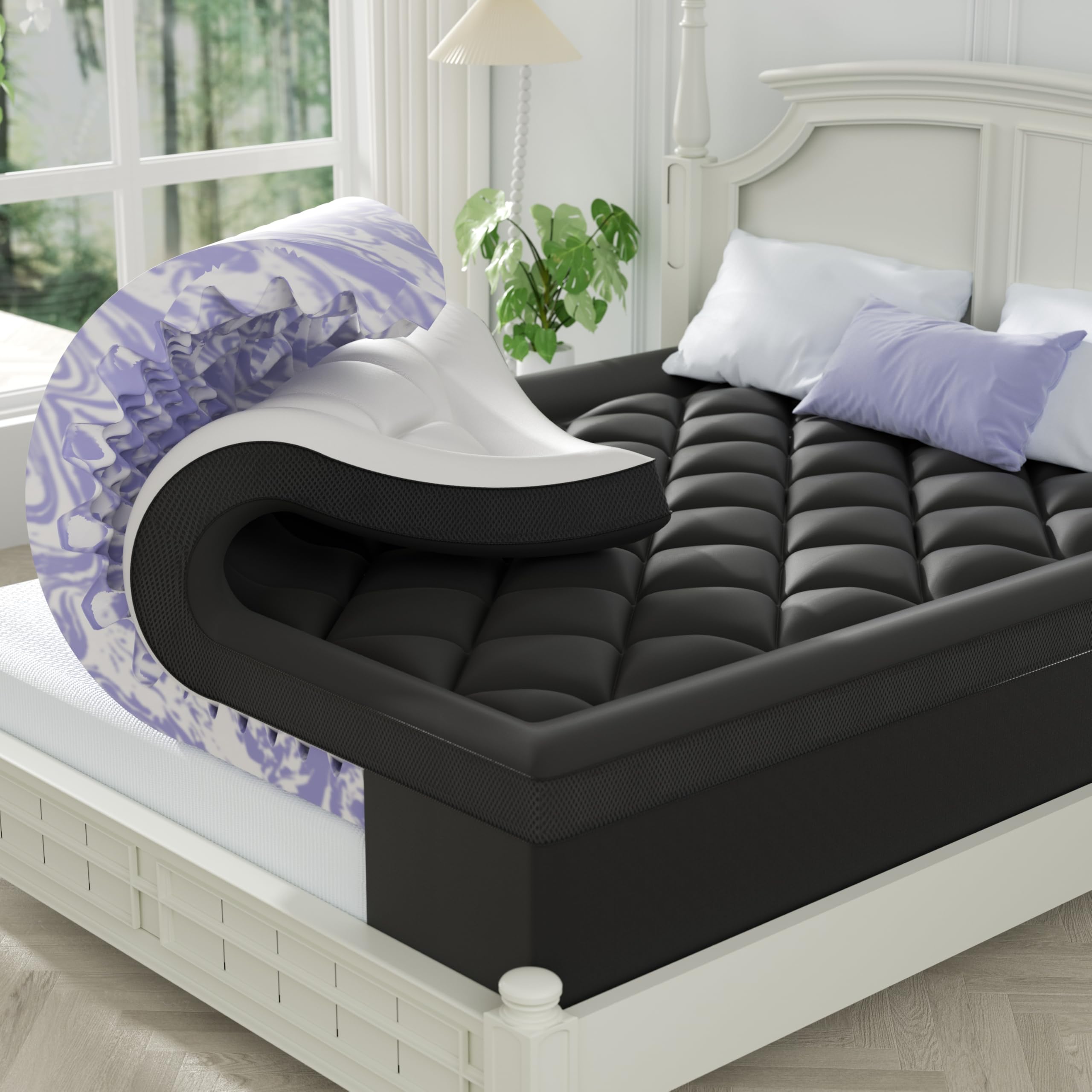 Dual-Layer Memory Foam Mattress Topper, 4-Inch